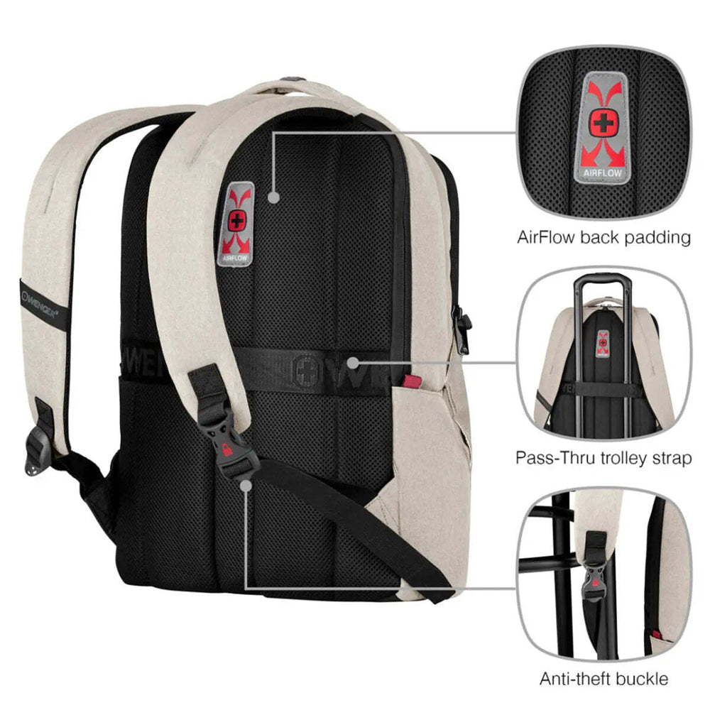 Wenger MX Professional 16" Laptop Backpack with Tablet Pocket - Sand