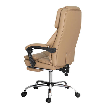 Artiss Executive Office Chair Leather Footrest (Espresso)