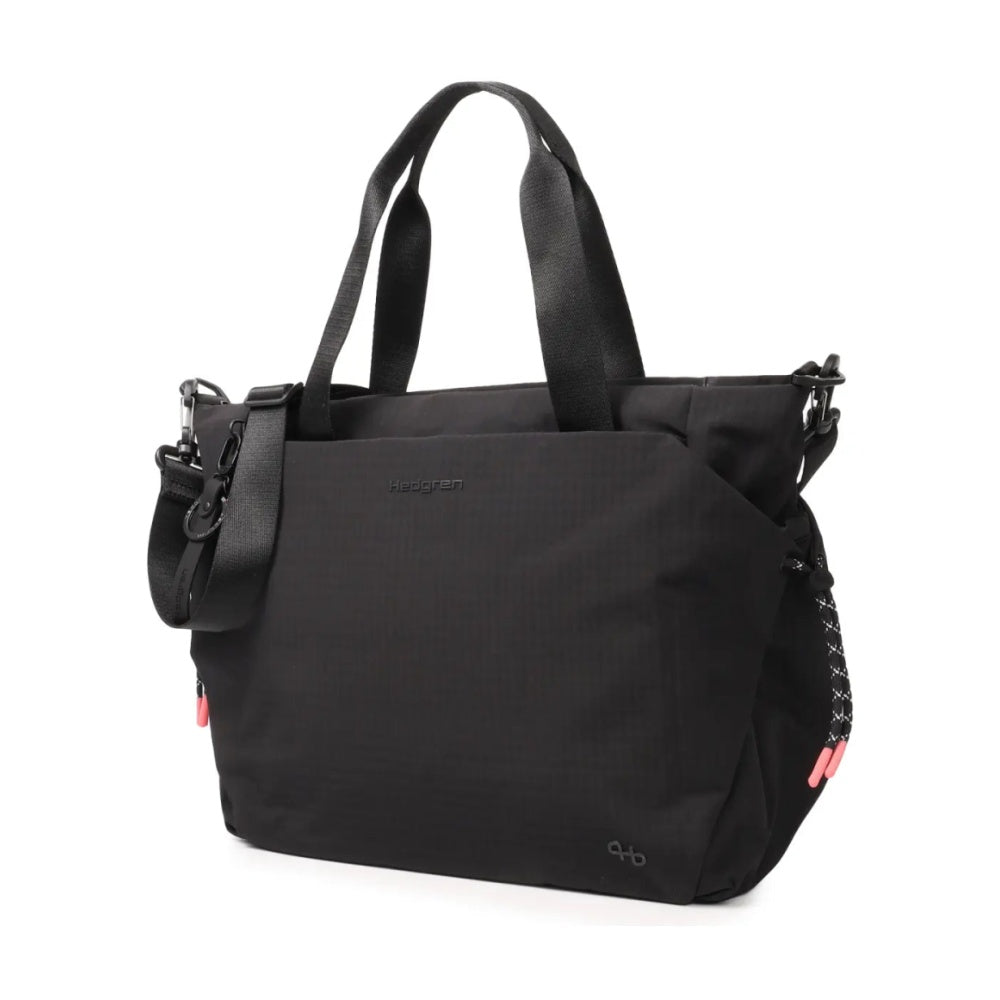 Hedgren Satoshi Womens Travel 14in Laptop Tote Handbag Lockable Zips Black