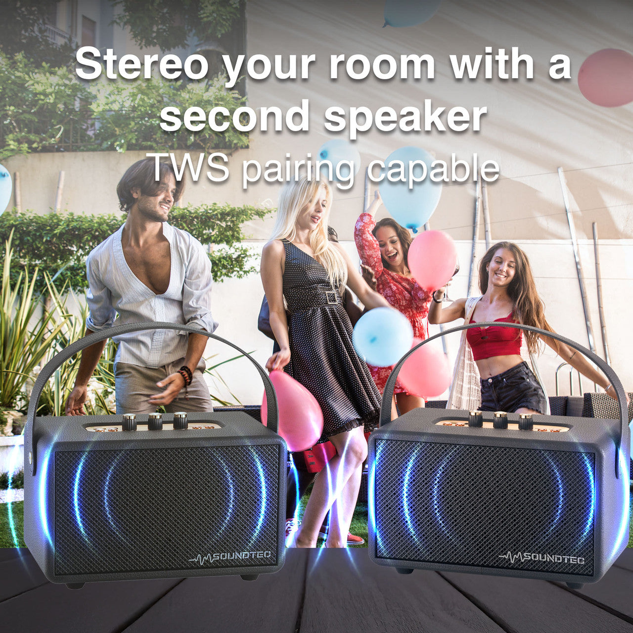 SoundTec Bluetooth Retro Boombox Speaker (Black)