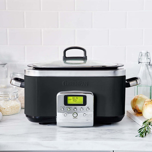 GreenPan Elite Electric Black Slow Cooker 230V 2200W Home Kitchen Cookware
