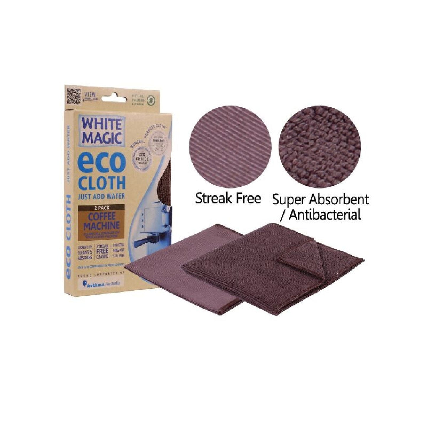 White Magic Eco Cloth Coffee Machine 2 Pack 32 X 32cm