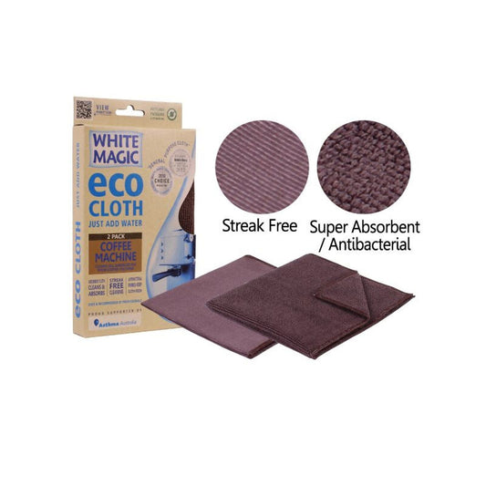 White Magic Eco Cloth Coffee Machine 2 Pack 32 X 32cm