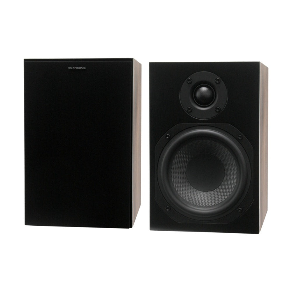 Scansonic HD 2-Pieces L5 Series Bookshelf Home Speakers 120W (Walnut)