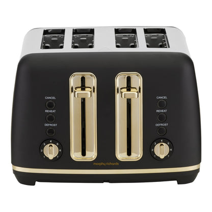 Morphy Richards Ascend Soft Gold Black 4 Slice Toaster with Variable Browning