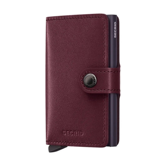 Secrid Miniwallet Compact RFID Mens Travel Wallet European Leather Cranberry