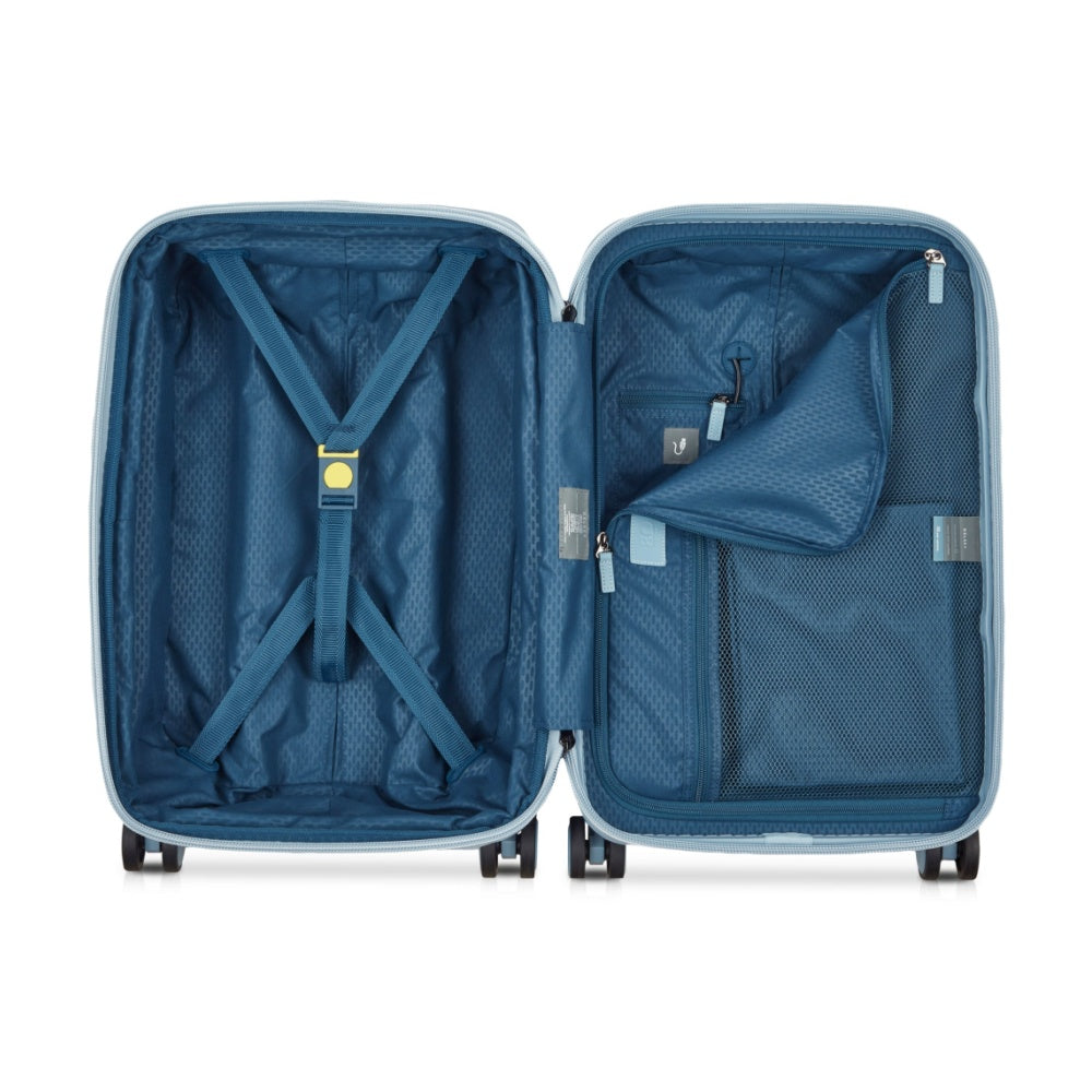Delsey Chatelet Air 2.0 Carry On 4 Wheel Suitcase with TSA Lock Light Blue 55 cm