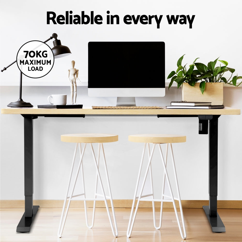 Artiss Standing Desk Motorised White Oak 120CM