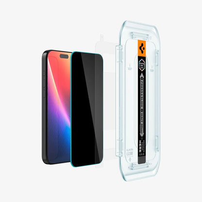 Spigen Apple iPhone 17 Pro EZ Fit GLAS.tR Privacy 2PCS Glass Screen Protector - Black