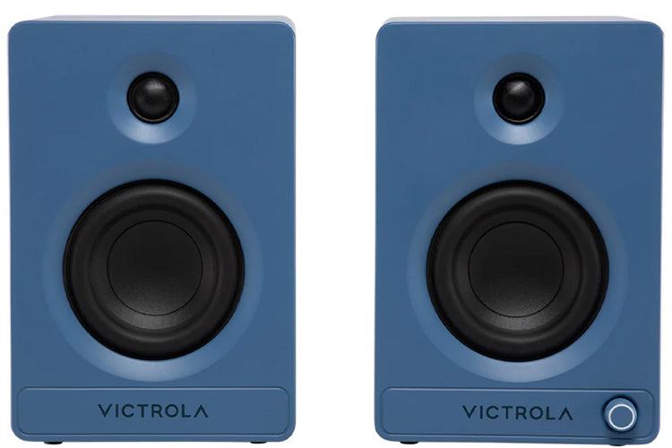 Victrola Tempo Bookshelf Speakers - Blue