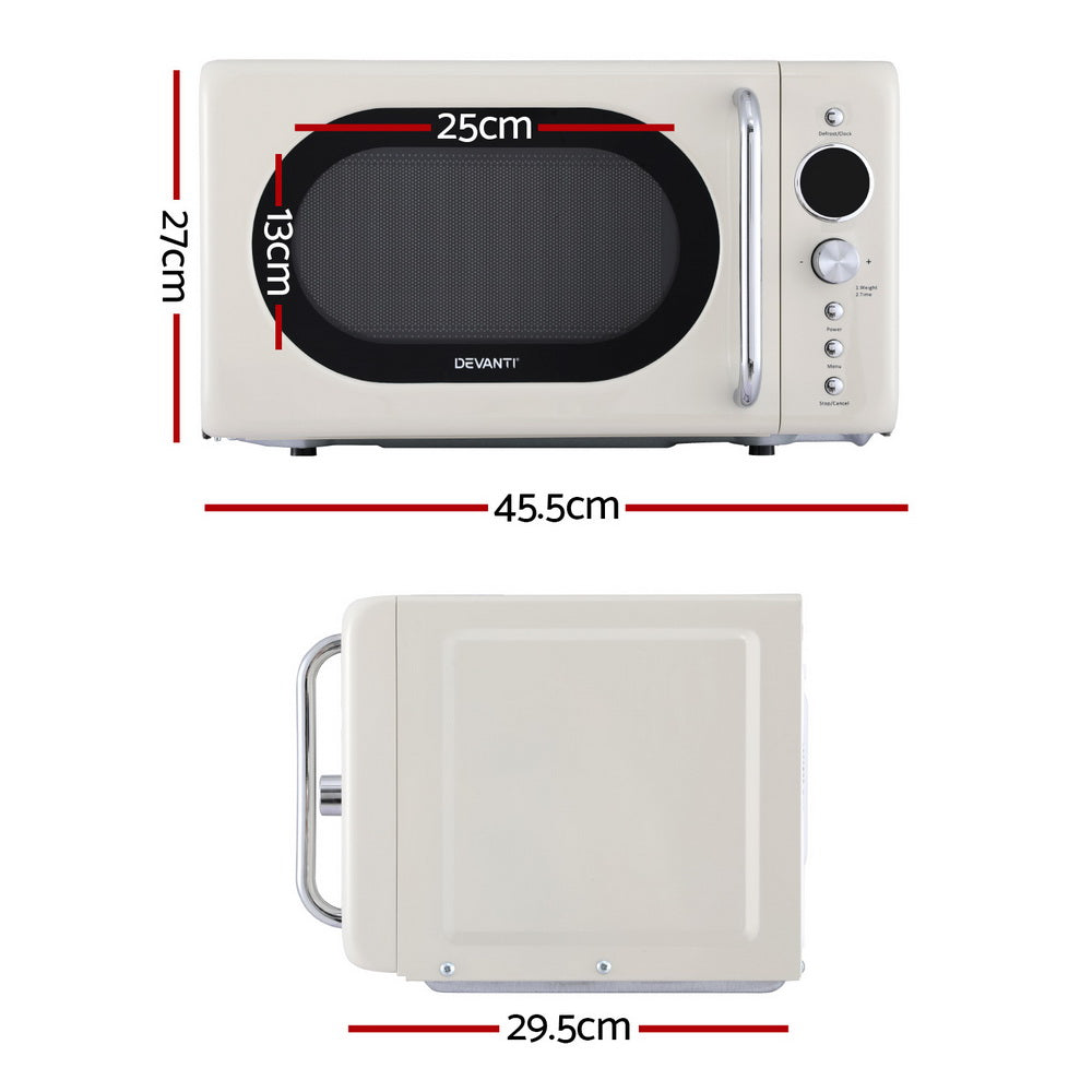Devanti 20L Microwave Oven 700W (Cream)