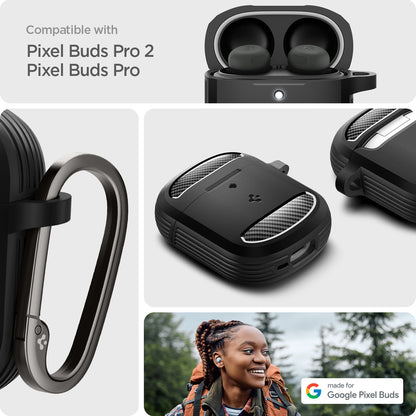 Spigen Google Pixel Buds Pro 2 / Pro Rugged Armor Headset and Earphone - Black