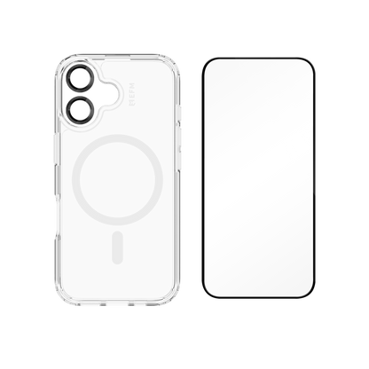 EFM 3-in-1 Case, Screen & Camera Lens Protection Bundle - iPhone 16 - Clear