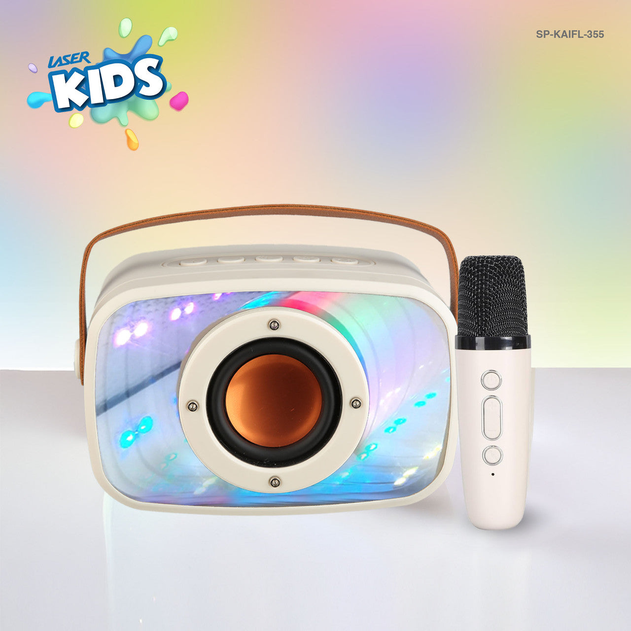 Laser Karaoke Speaker with Infinity Light Show and Mic