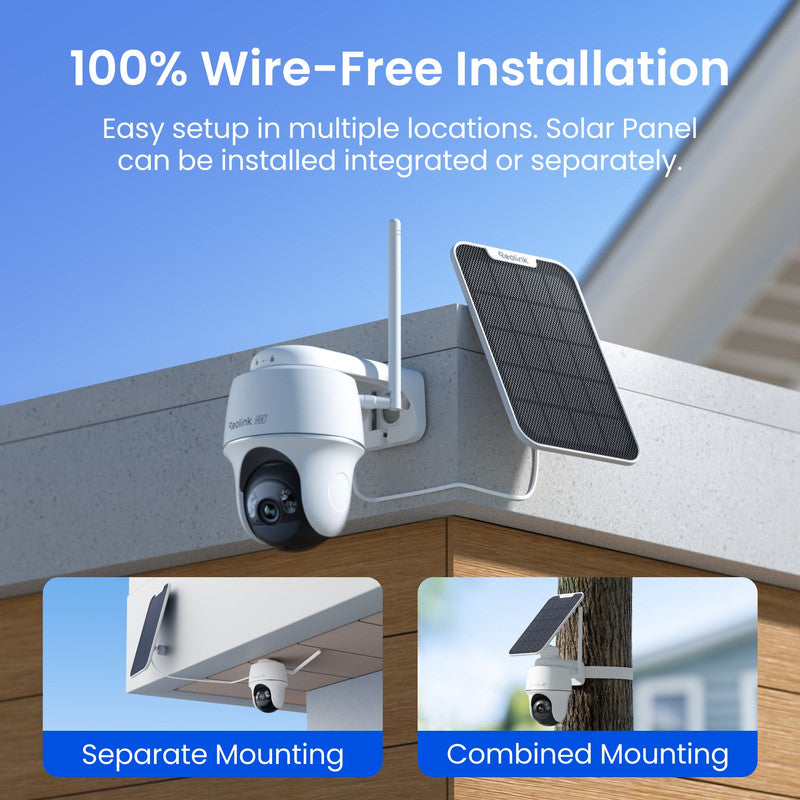 Reolink Argus PT Ultra 4K Pan Tilt  Automatic Tracking Battery Security Camera+Solar Panel(2 Pack)