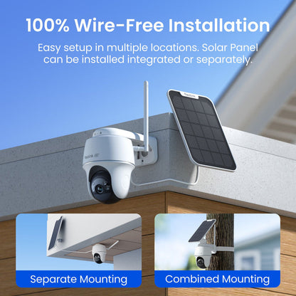 Reolink Argus PT Ultra 4K Pan Tilt  Automatic Tracking Battery Security Camera+Solar Panel(2 Pack)