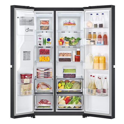 LG GS-L600MBL 635L Side by Side Fridge (Matte Black)