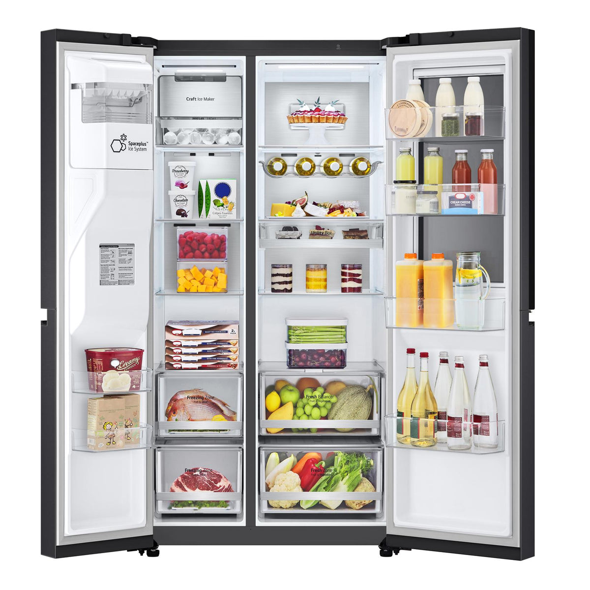 LG GS-V600MBLC 635L InstaView Side by Side Fridge (Matte Black)