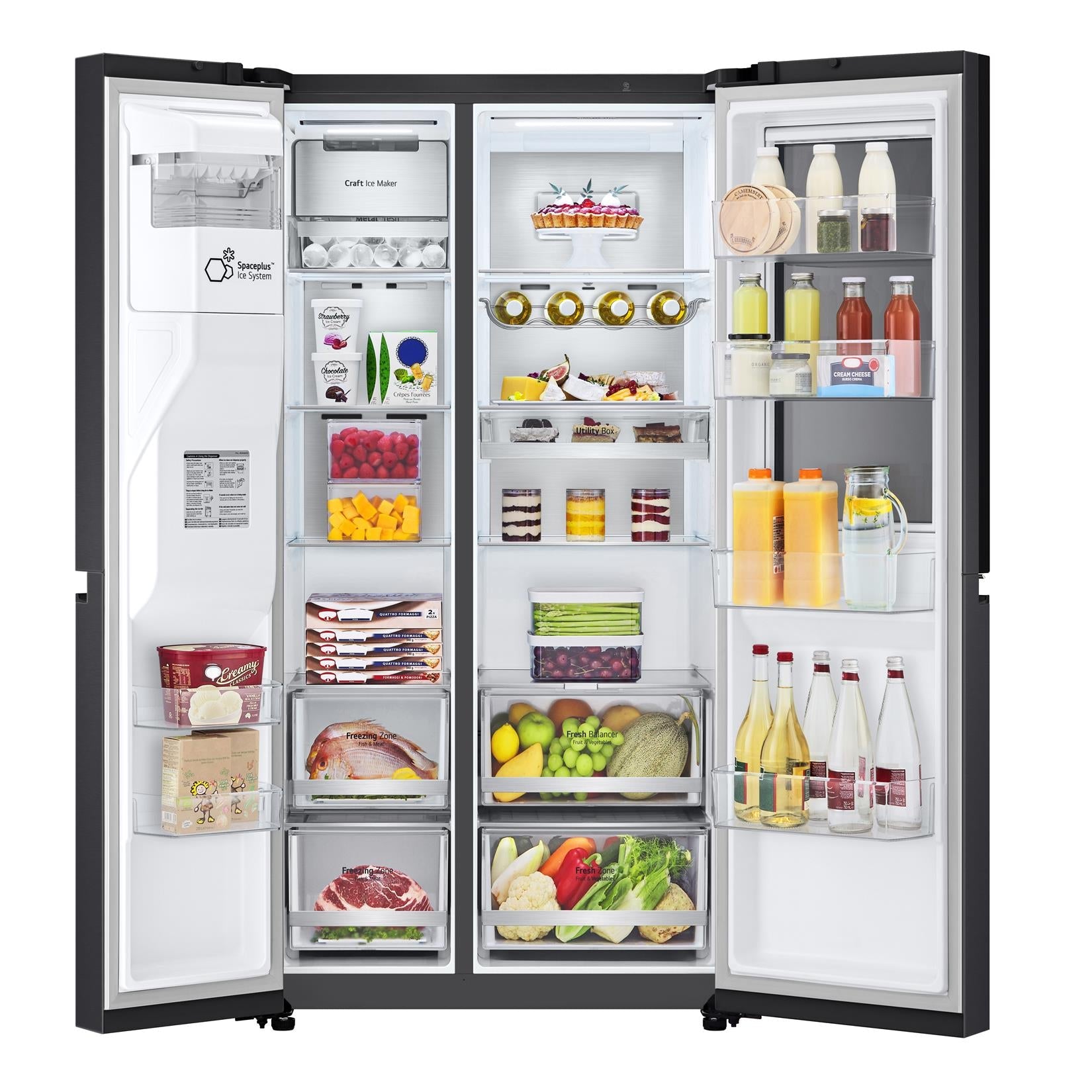 LG GS-V600MBLC 635L InstaView Side by Side Fridge (Matte Black)