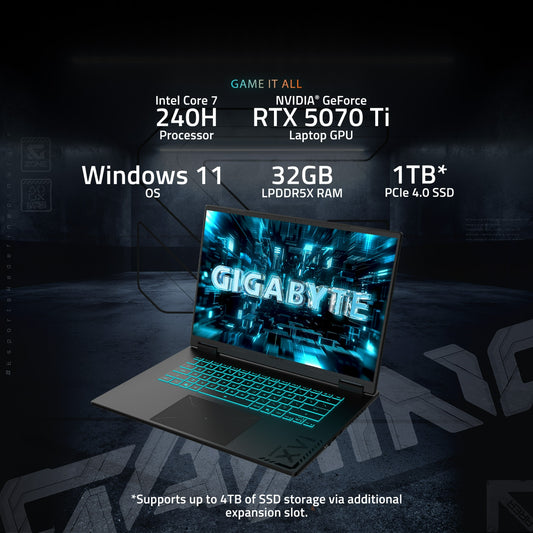 GIGABYTE A16 PRO | RTX 5070Ti | Intel Core7 240H | Gaming Laptop