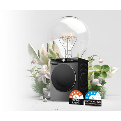 Hisense HWFS1214PB 12kg Series 9 Front Loader Washer (Charcoal Black)