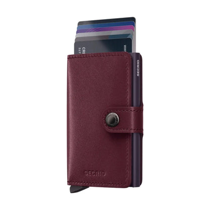Secrid Miniwallet Compact RFID Mens Travel Wallet European Leather Cranberry