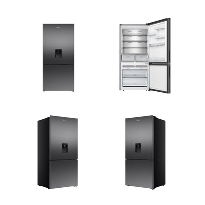 Hisense HRBM500TBW 500L PureFlat Bottom Mount Fridge (Dark Stainless Steel)