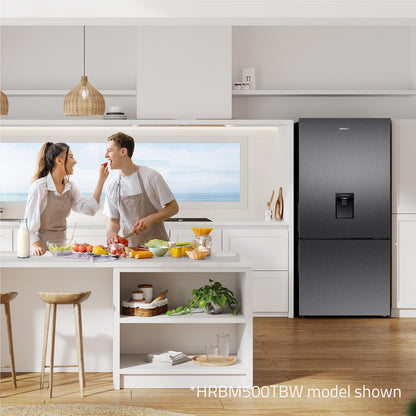 Hisense HRBM500TBW 500L PureFlat Bottom Mount Fridge (Dark Stainless Steel)