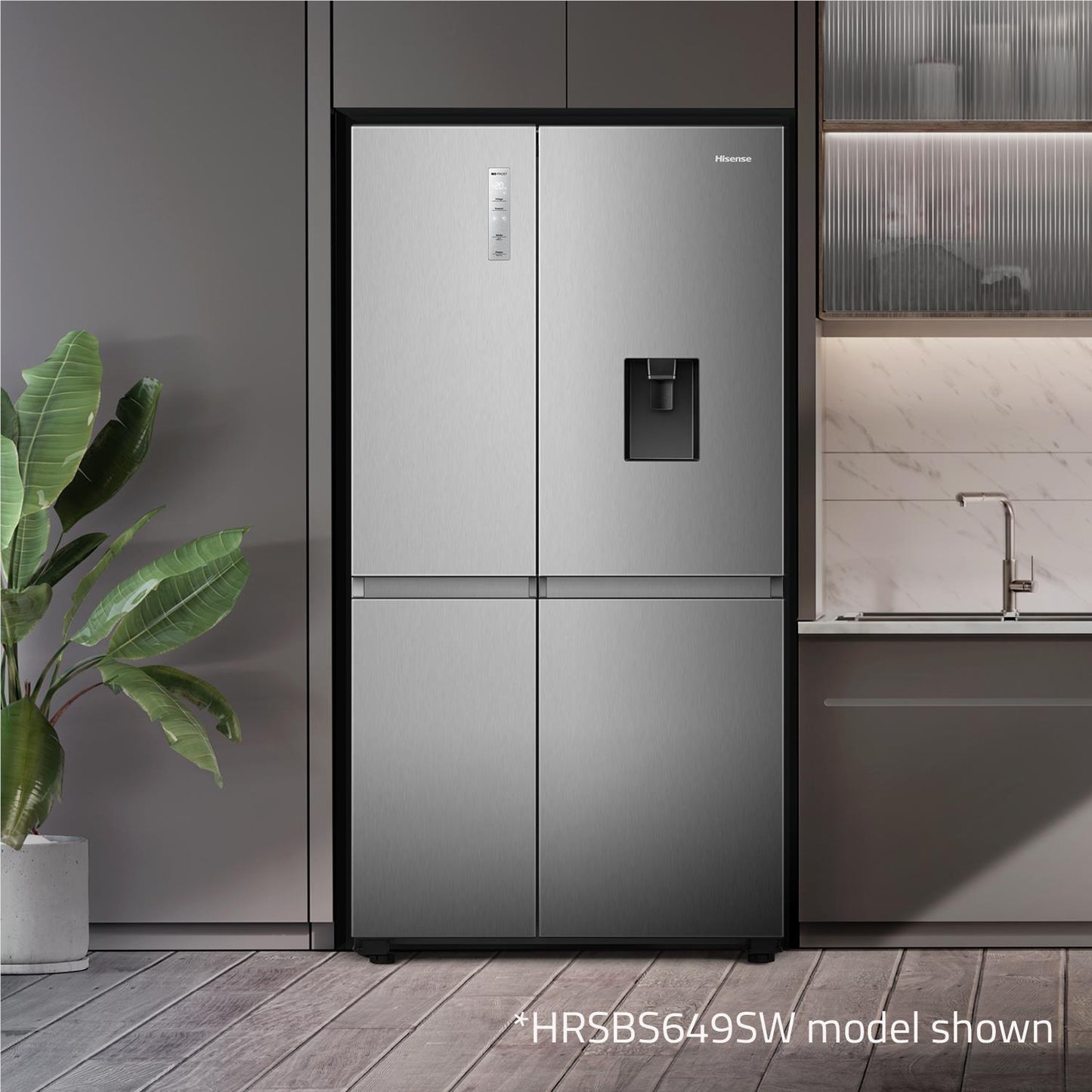 Hisense HRSBS649SW 649L PureFlat Side by Side Fridge (Silver)