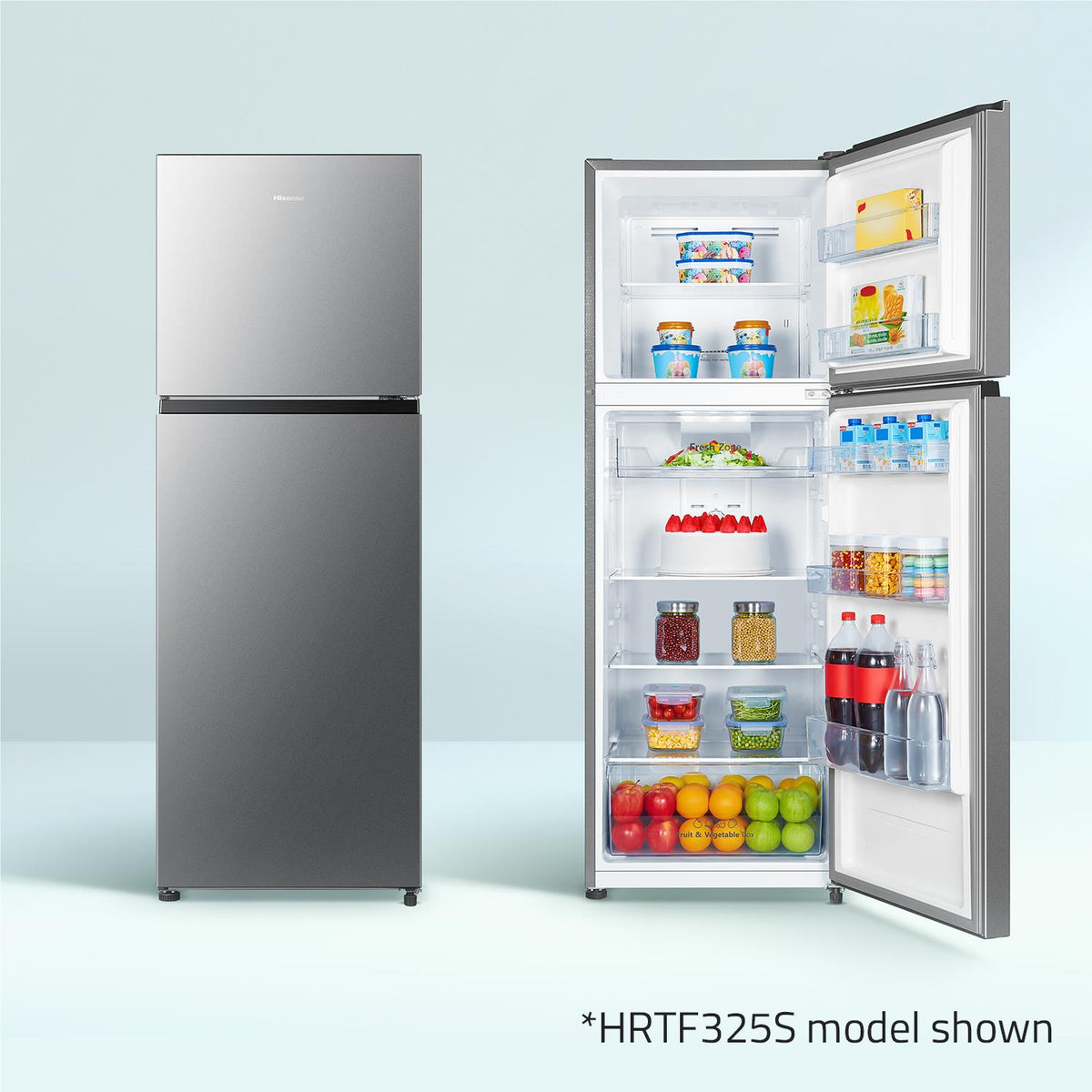 Hisense HRTF325S 326L Top Mount Fridge (Silver)