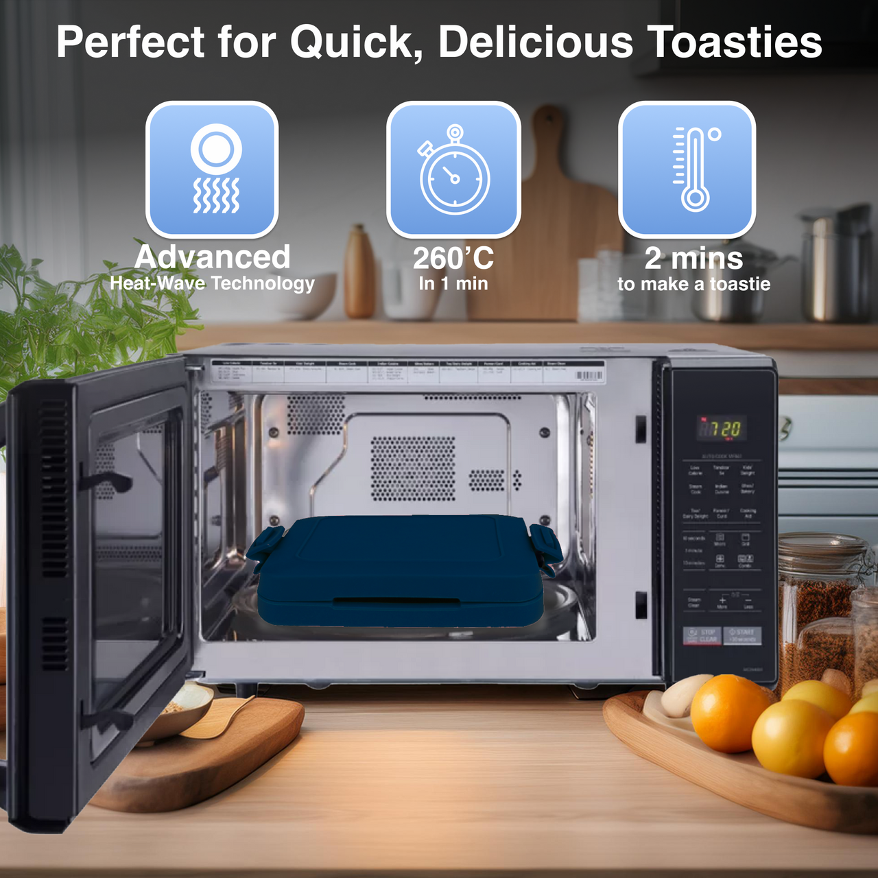 Laser Heatwave Tech Microwave Toastie Maker (Blue)