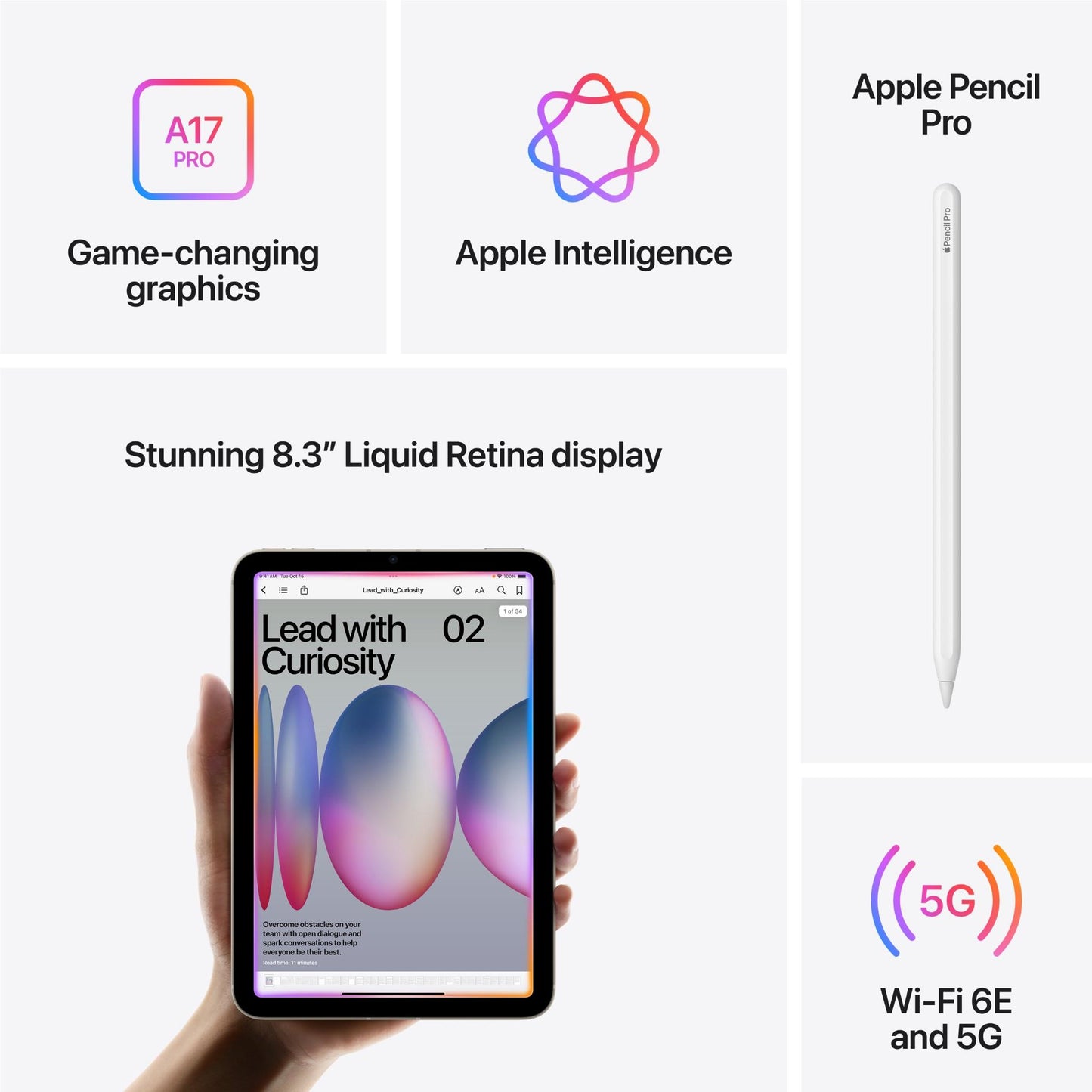 Apple iPad mini 8.3-inch Wi-Fi 256GB (Space Grey)[A17 Pro Chip]