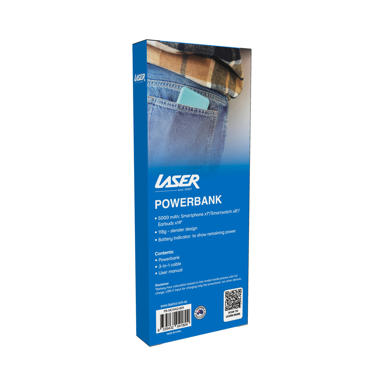 Laser Powerbank 5000mAh (Aqua)