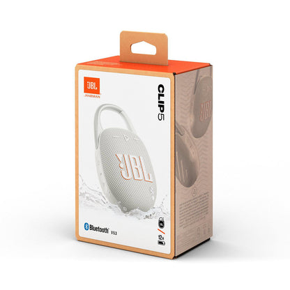JBL Clip 5 Portable Bluetooth Speaker (White)