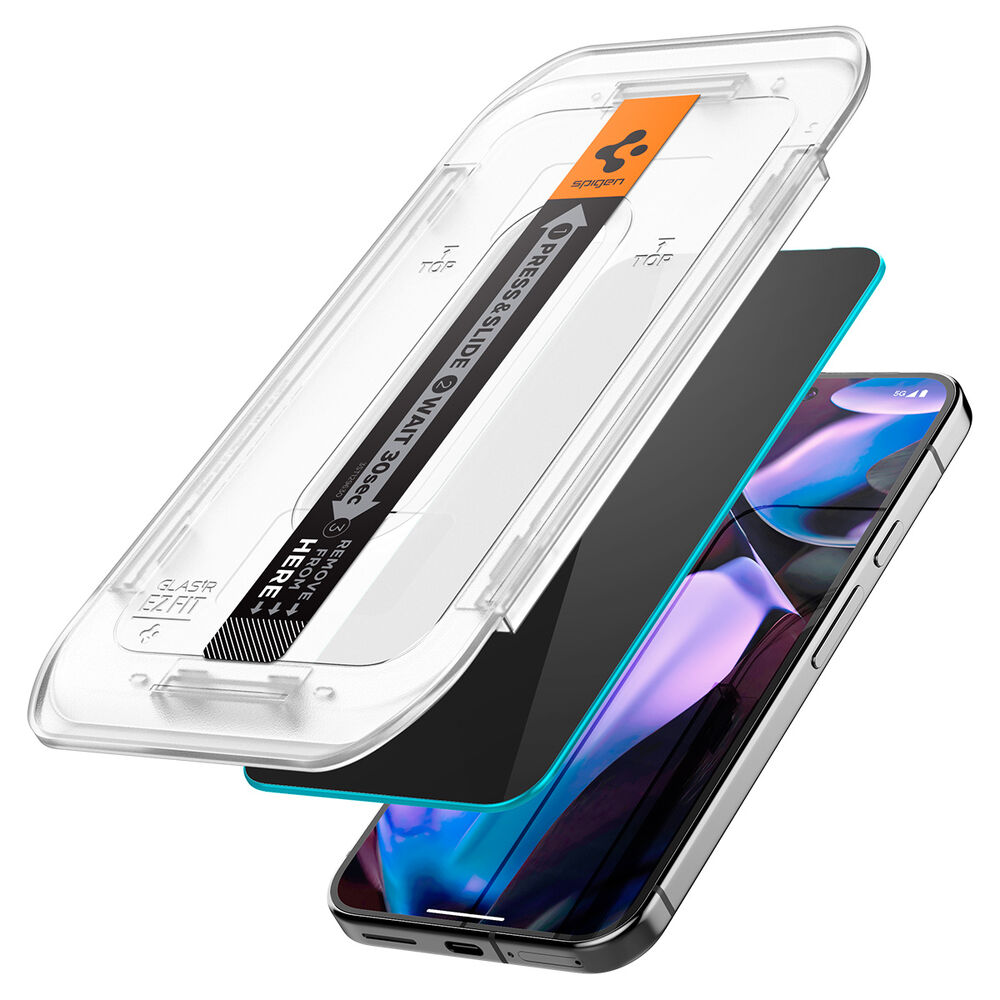 Spigen Google Pixel 10 Pro XL GLAS.tR EZ Fit Privacy 2PCS Glass Screen Protector - Black