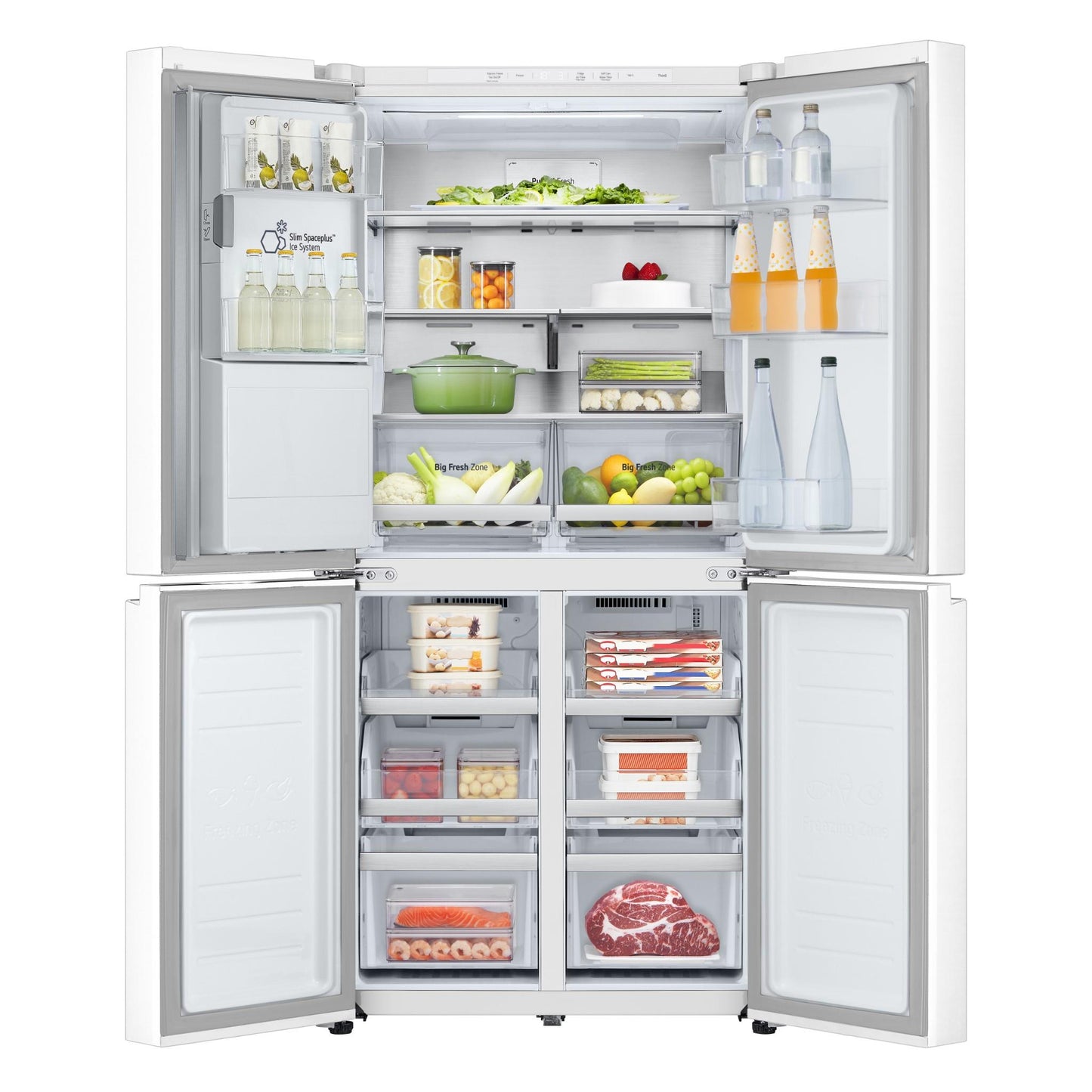 LG GF-L500MWH 506L Slim French Door Fridge (Matte White)