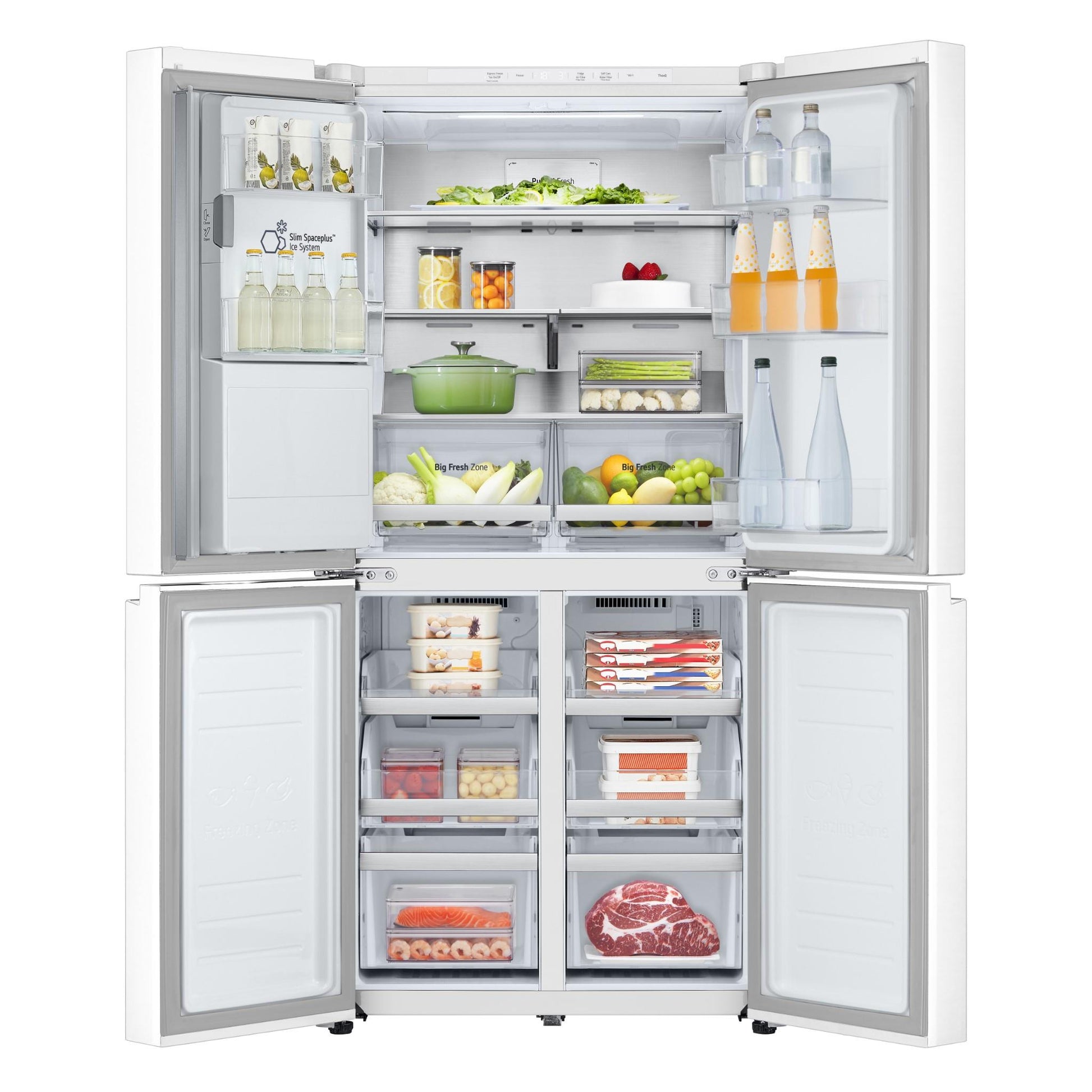 LG GF-L500MWH 506L Slim French Door Fridge (Matte White)