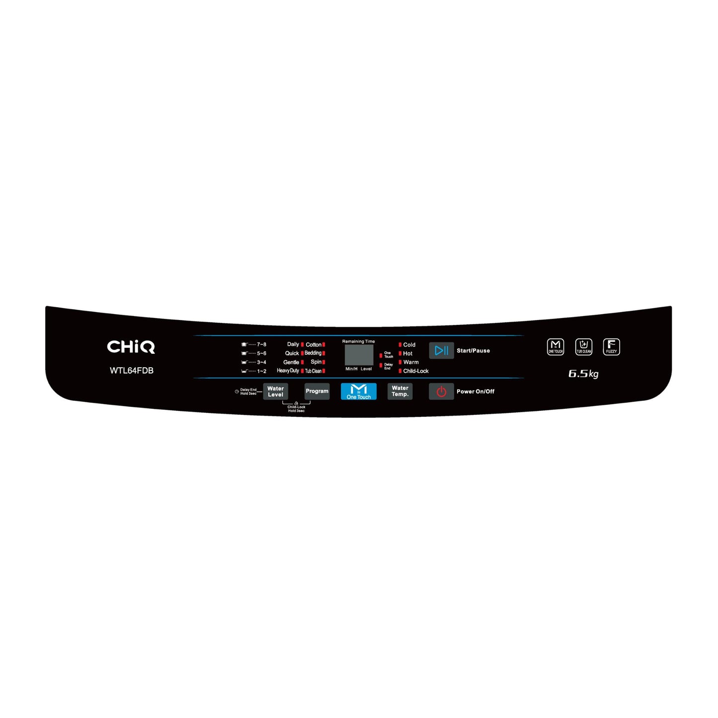 CHiQ WTL64FDB 6.5kg Top Load Washer (Black)
