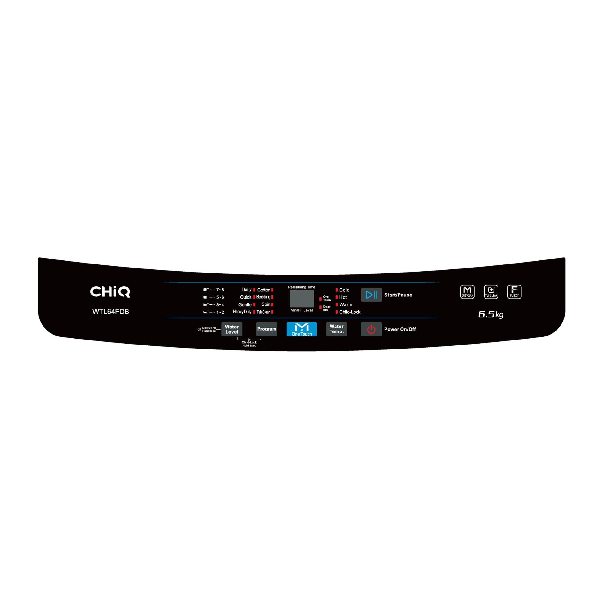 CHiQ WTL64FDB 6.5kg Top Load Washer (Black)
