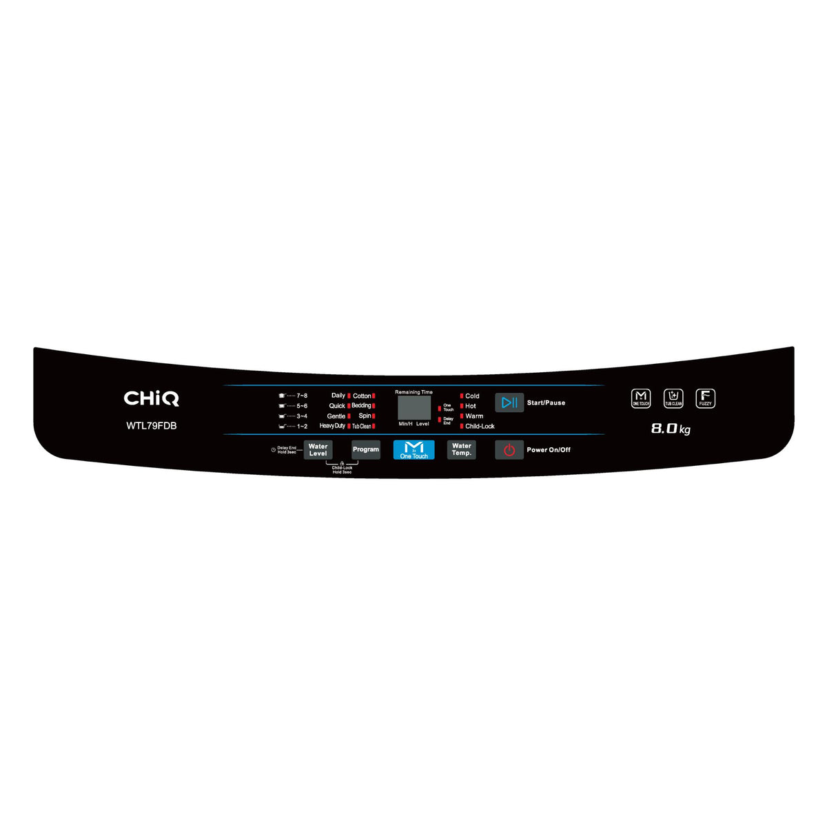 CHiQ WTL79FDB 8kg Top Load Washer (Black)
