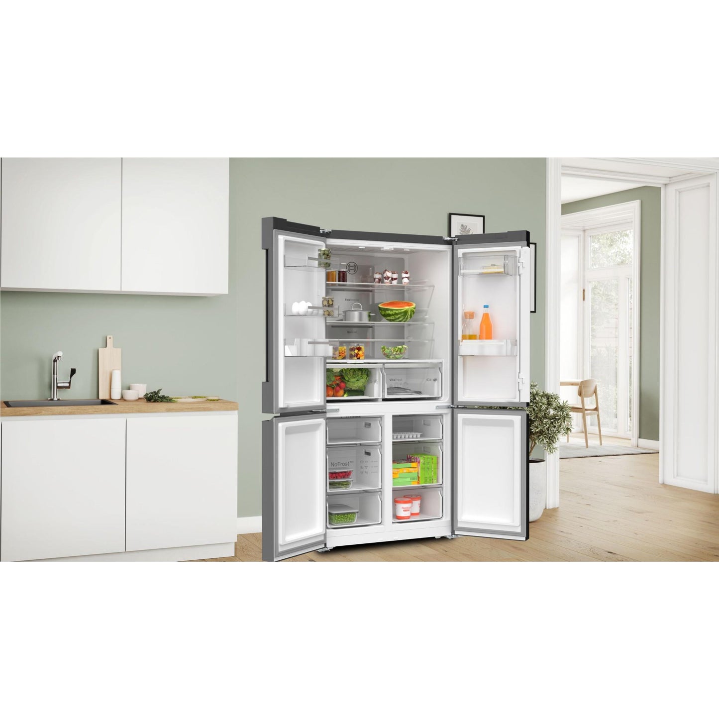Bosch Series 6 605L French Door Fridge (Black)