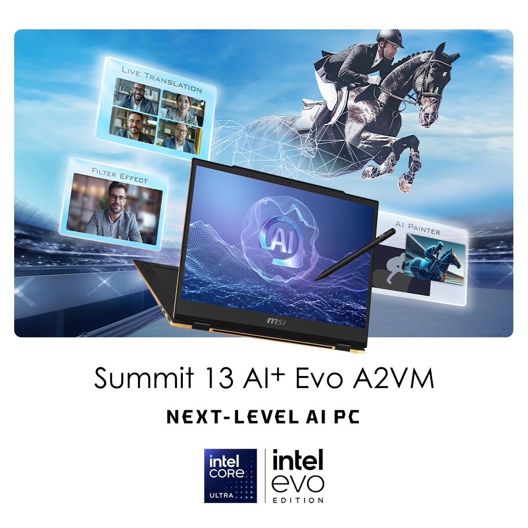 MSI Summit 13 AI+ Evo 13.3" FHD+ 2-in-1 Copilot+ AI PC Laptop (Intel Core Ultra 7-258V) [1TB]