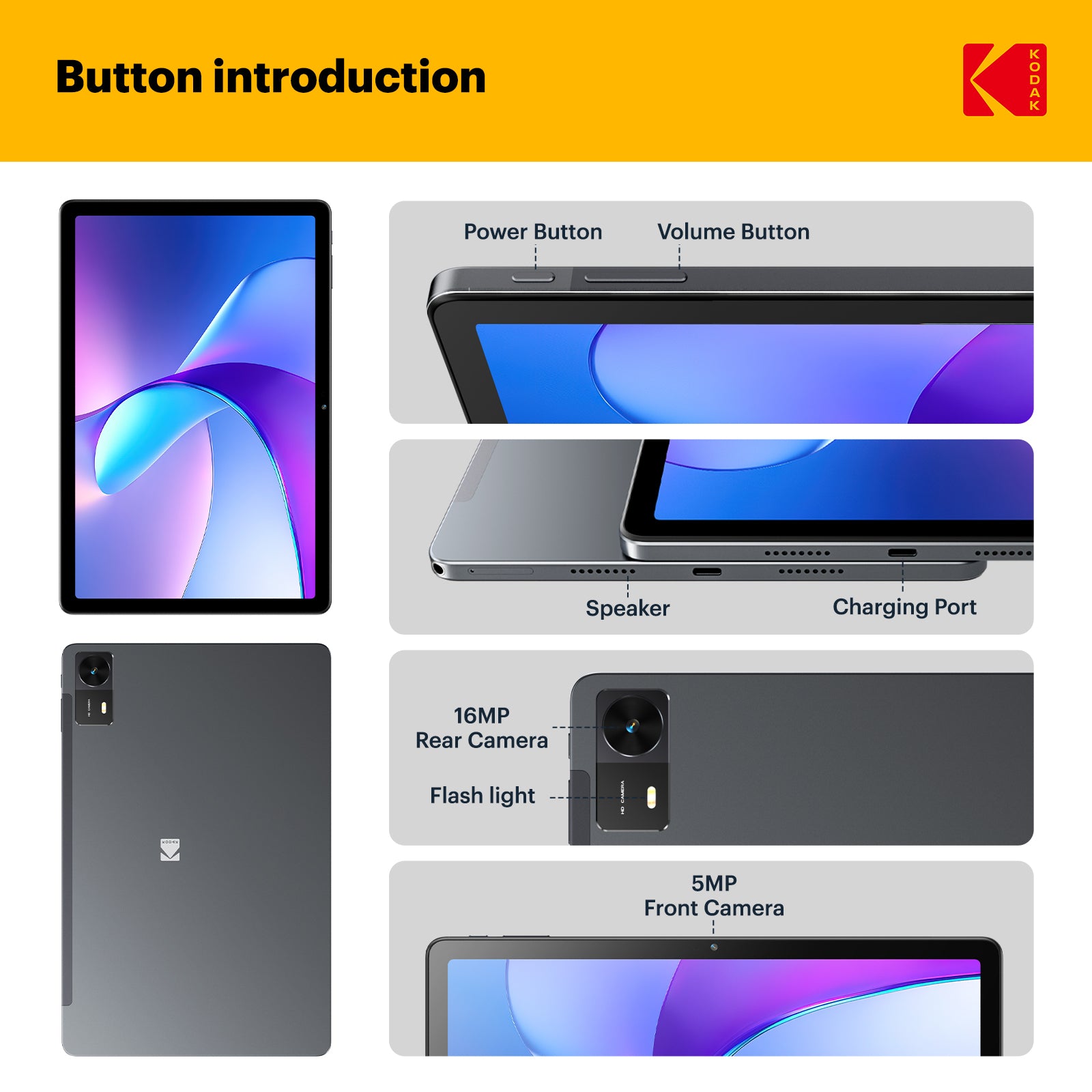 KODAK K11 10.1" Business Tablet 128GB Smart Storage