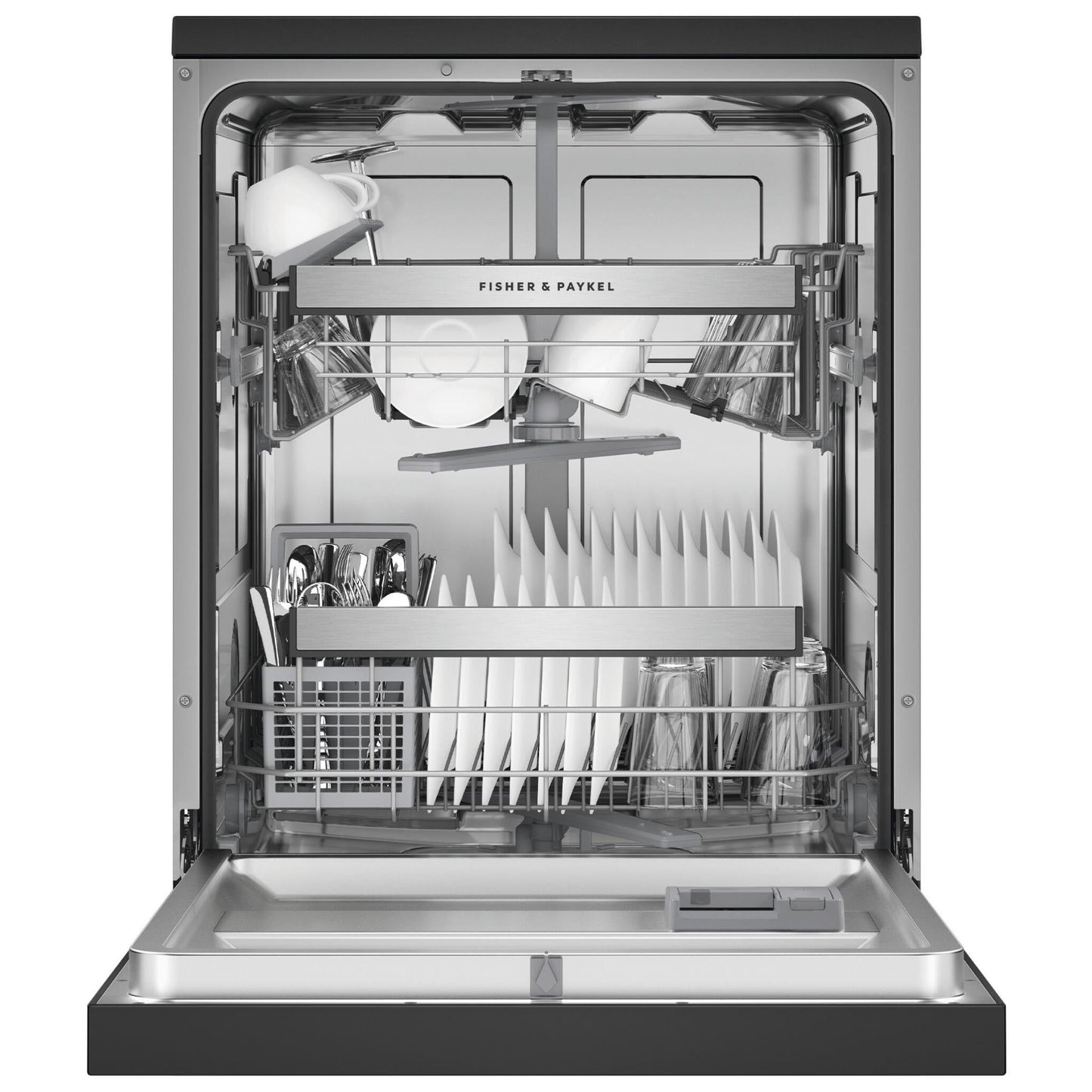 Fisher & Paykel DW60FC1B2 15-Place Setting Freestanding Dishwasher (Black Stainless Steel)