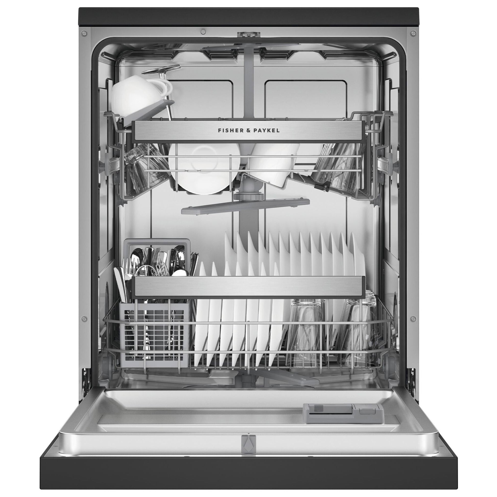 Fisher & Paykel DW60FC1B2 15-Place Setting Freestanding Dishwasher (Black Stainless Steel)