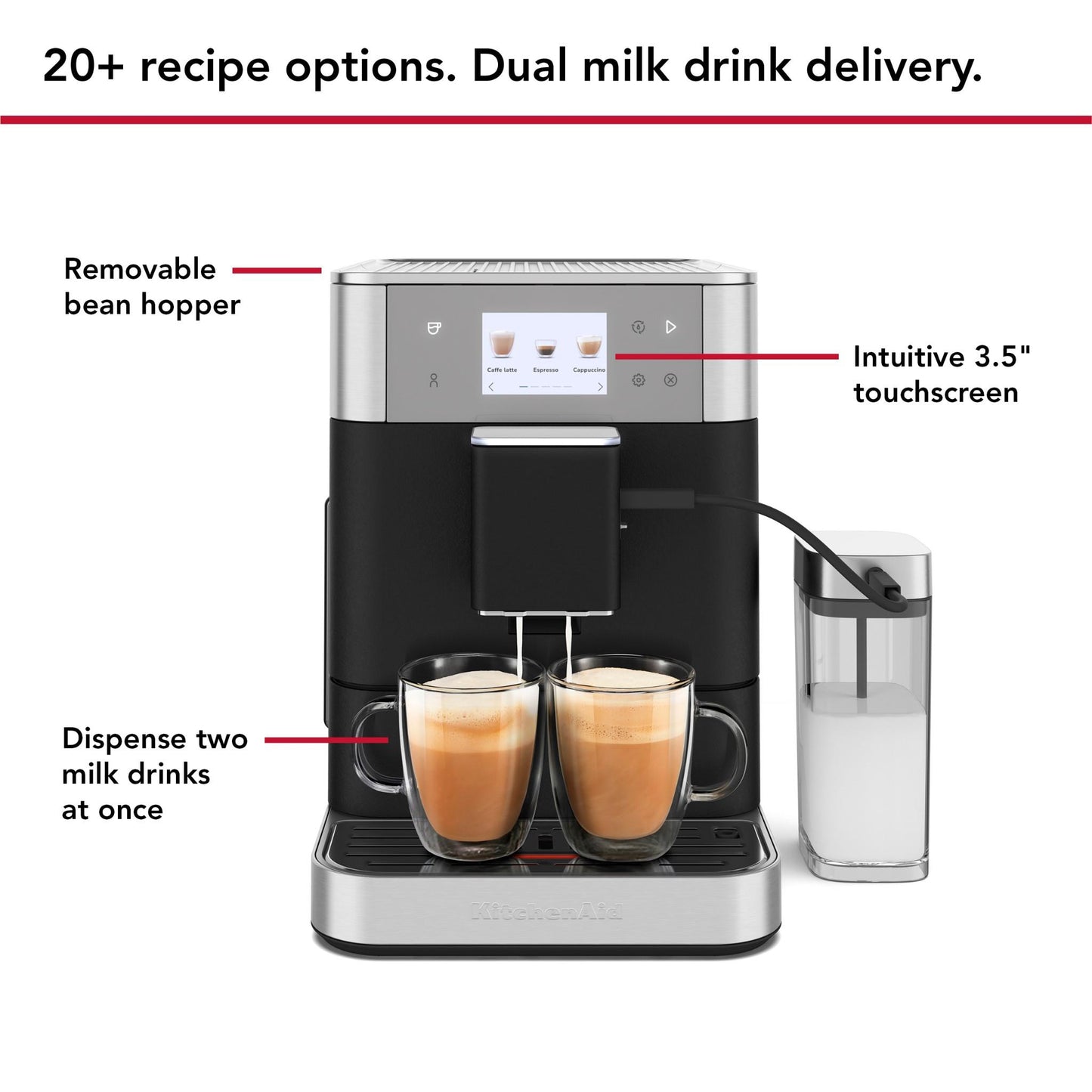 KitchenAid KF7 Fully Automatic Espresso Machine with Milk Container (Cast Iron)