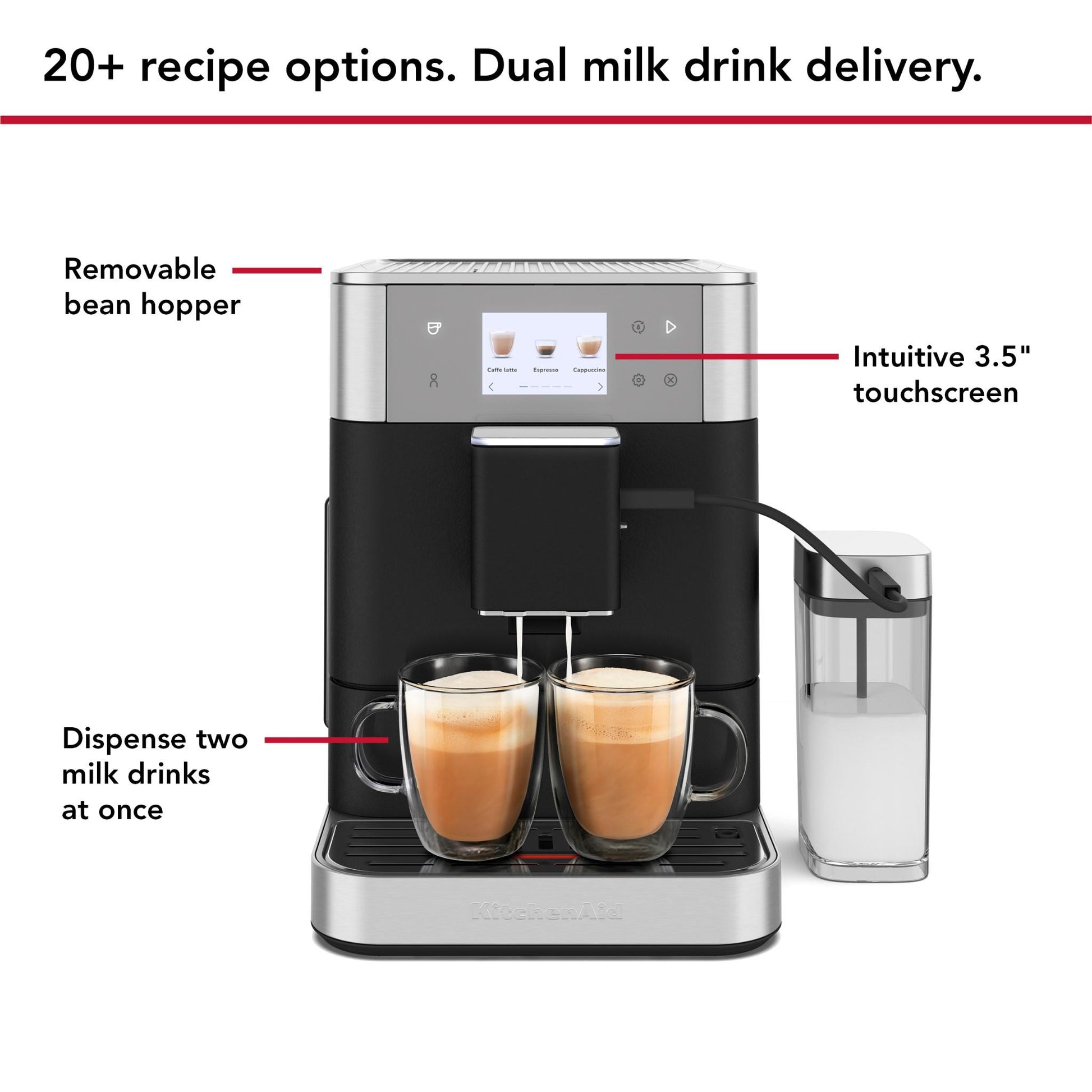 KitchenAid KF7 Fully Automatic Espresso Machine with Milk Container (Cast Iron)