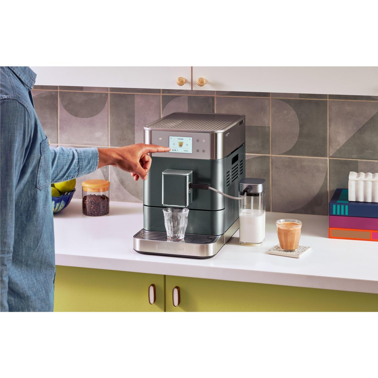 KitchenAid KF7 Fully Automatic Espresso Machine with Milk Container (Juniper)