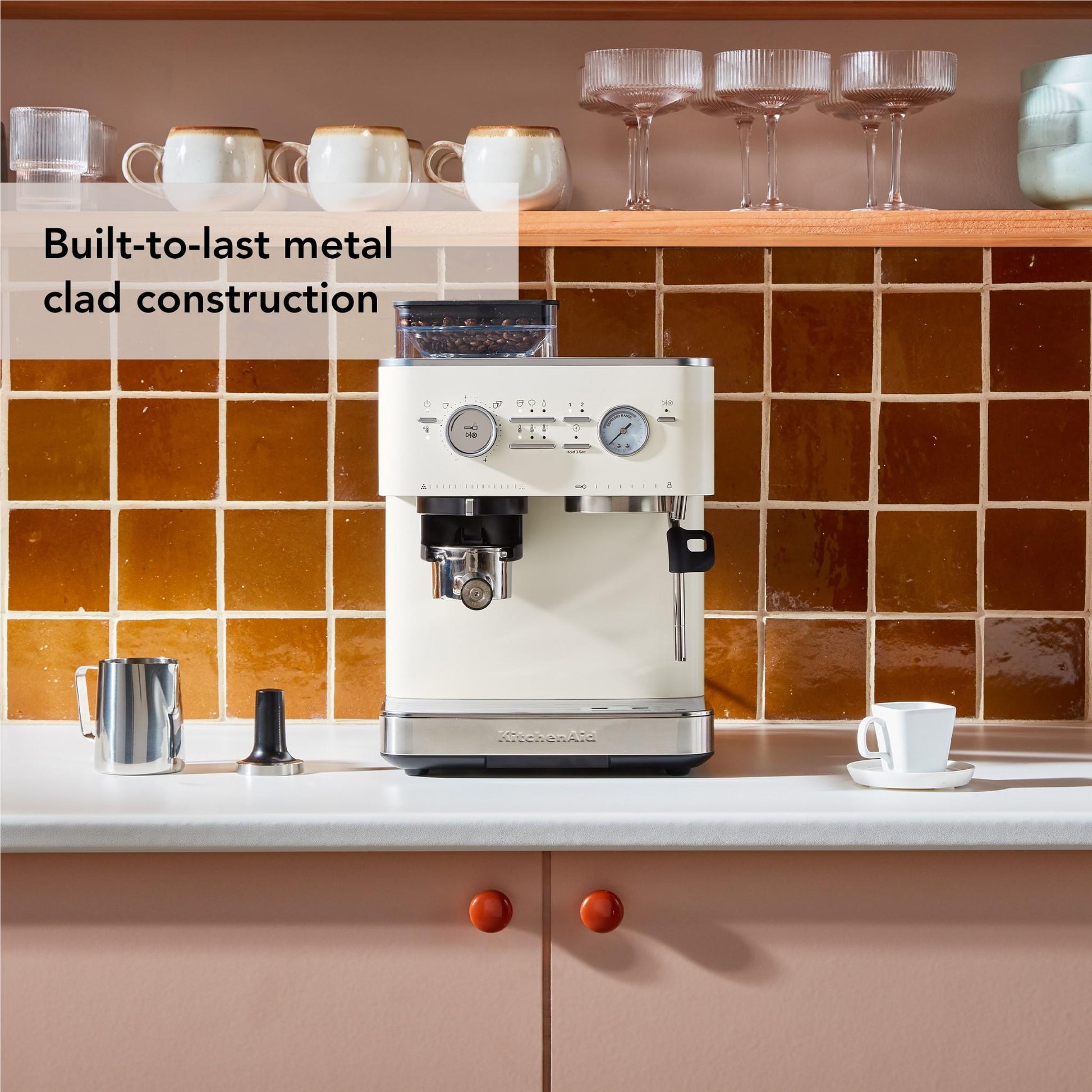KitchenAid KES6551 Semi Automatic Espresso Machine with Burr Grinder (Porcelain)