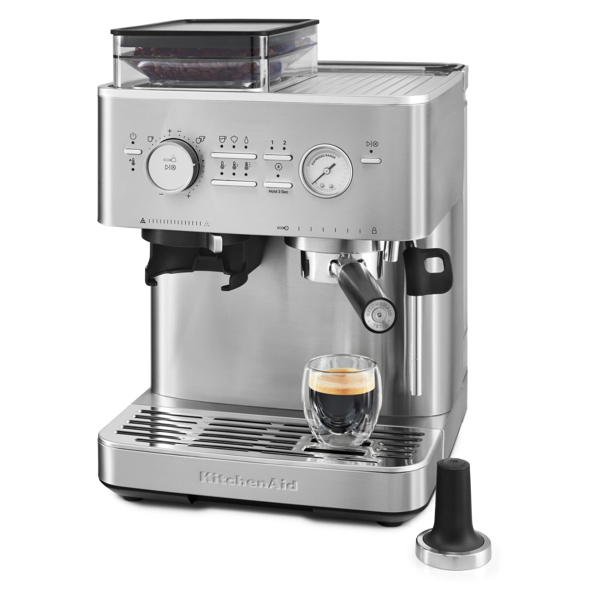 KitchenAid KES6551 Semi Automatic Espresso Machine with Burr Grinder (Steel)